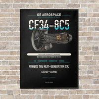 Thumbnail for CF34-8C5 vertical canvas print - framed - black background