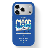 Thumbnail for Cessna A188B AgTruck design on blue magsafe iphone case, for iPhone 17 Pro