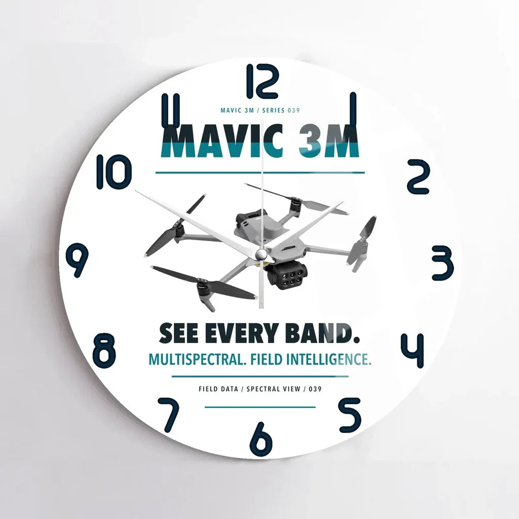DJI Mavic 3 Multispectral design on white no frame wall clock