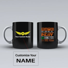 Airline Pilot Label Ceramic White Mugs