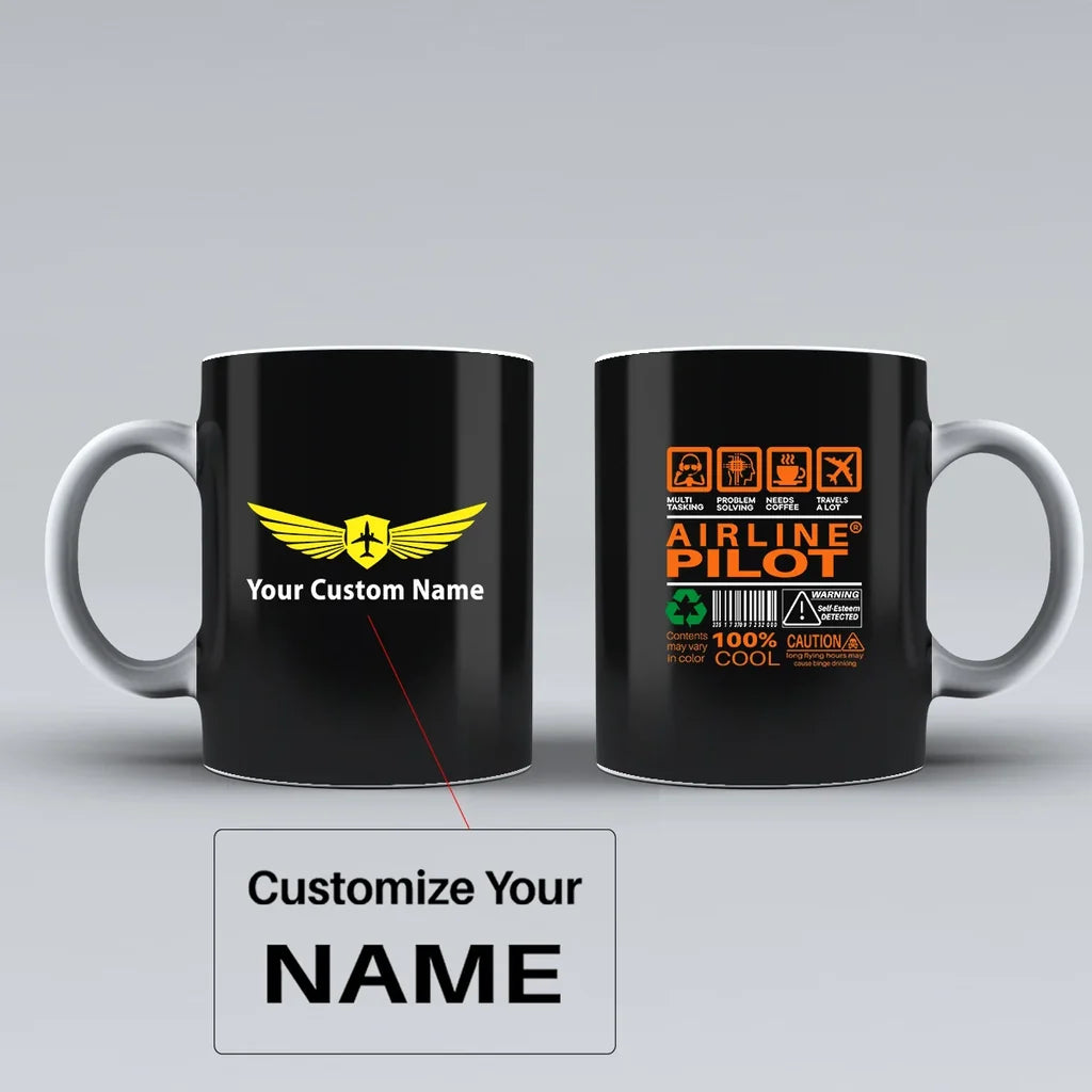 Customisable Airline Pilot Label Mug - view 3