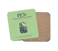 Thumbnail for Penang International Airport (PEN) design on light green 1 piece coaster