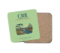 Thumbnail for Canberra Airport (CBR) design on light green 1 piece coaster