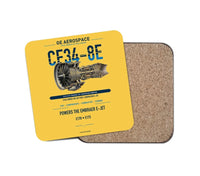 Thumbnail for CF34-8E design on yellow 1 piece coaster