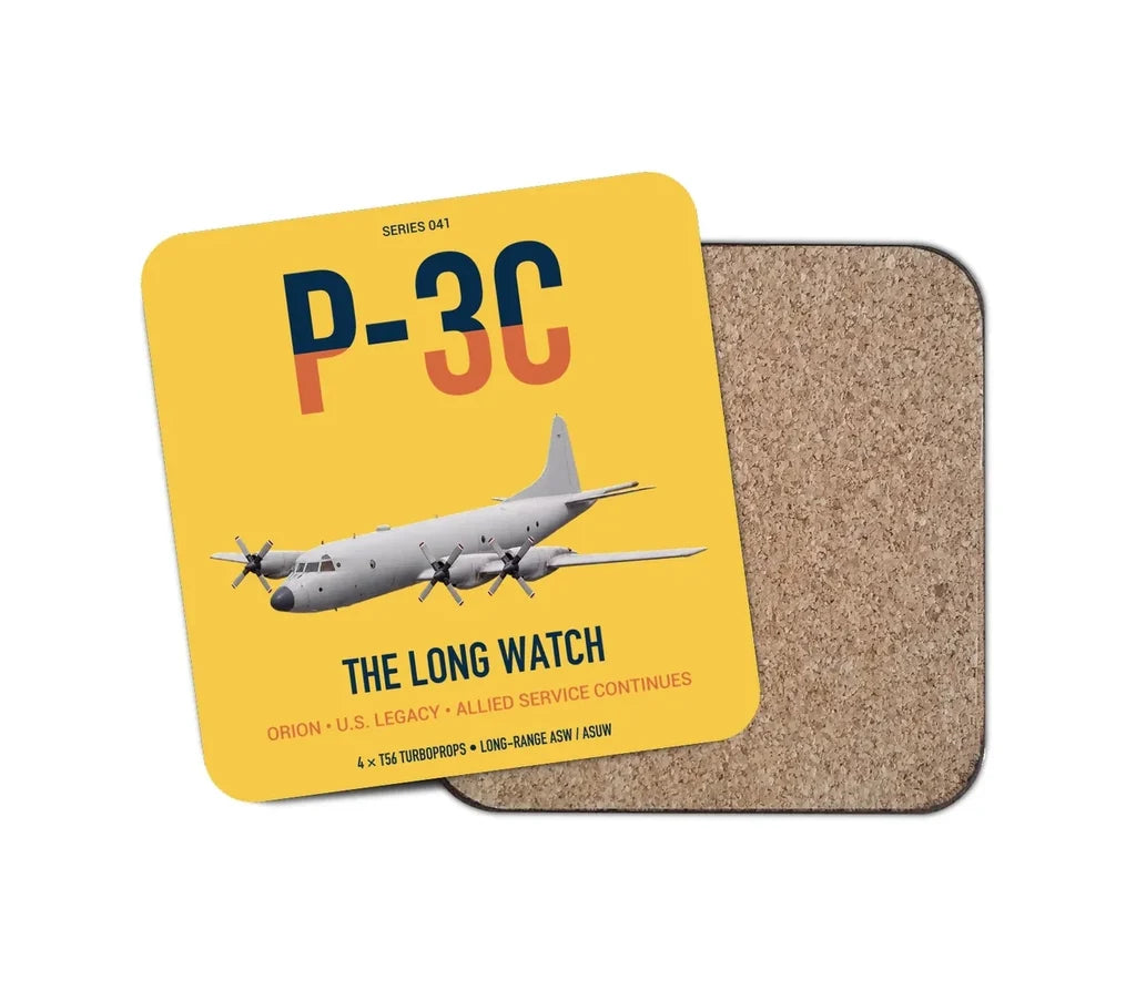P-3C Orion design on yellow 1 piece coaster