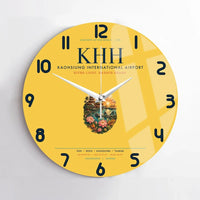 Thumbnail for Kaohsiung International Airport (KHH) design on yellow no frame wall clock