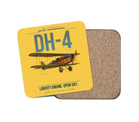 Thumbnail for Airco DH-4 Liberty Plane design on yellow 1 piece coaster