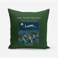 Thumbnail for VINTAGE G4111 - The Night Freight - Designed Pillows design on darkgreen