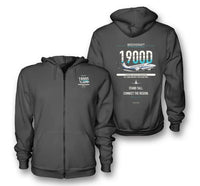 Thumbnail for Beechcraft 1900D design on dark gray zipped hoodie