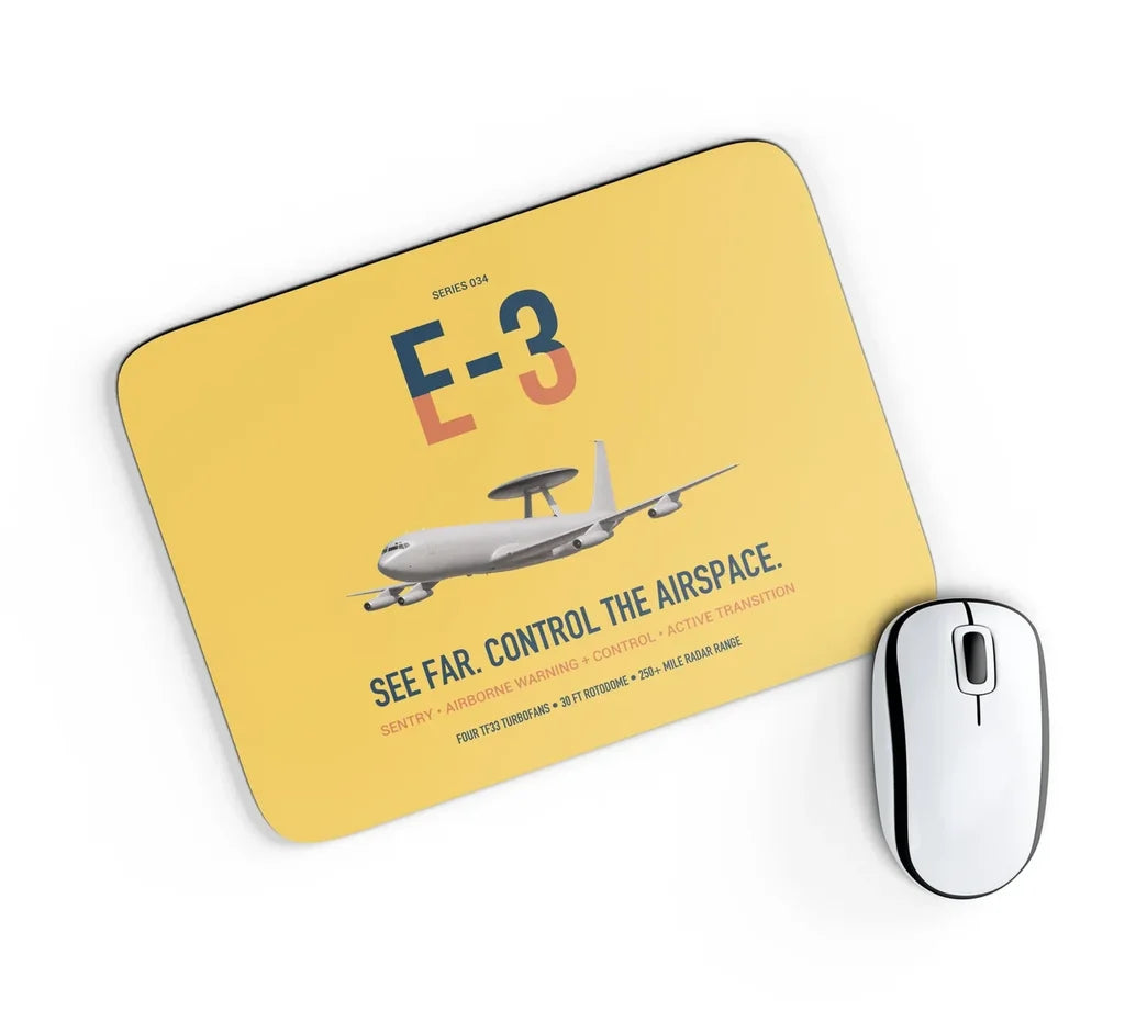 E-3 Sentry AWACS design on yellow rectangle mouse pad