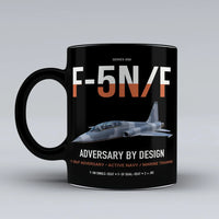 Thumbnail for F-5N F Adversary design on black ceramic mug, double-side print