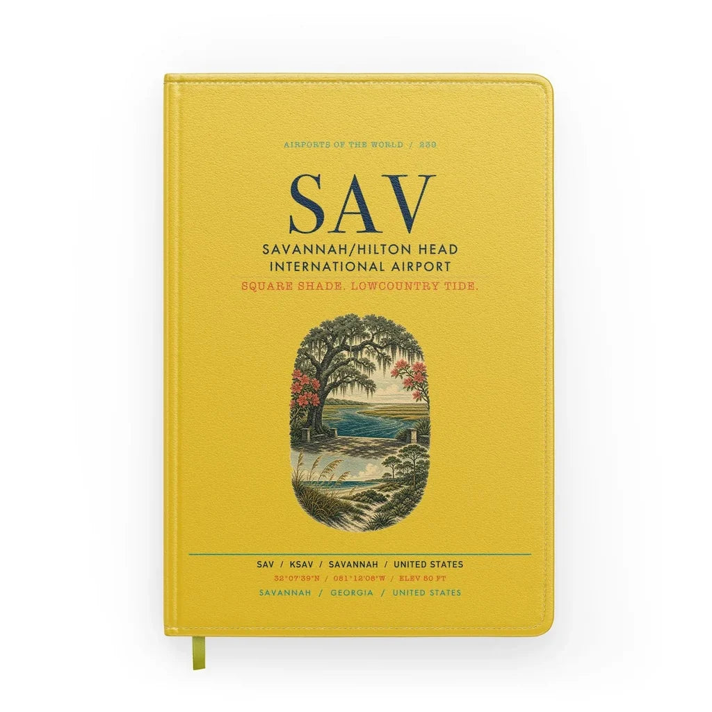 Savannah-Hilton Head International Airport (SAV) design on yellow notebook