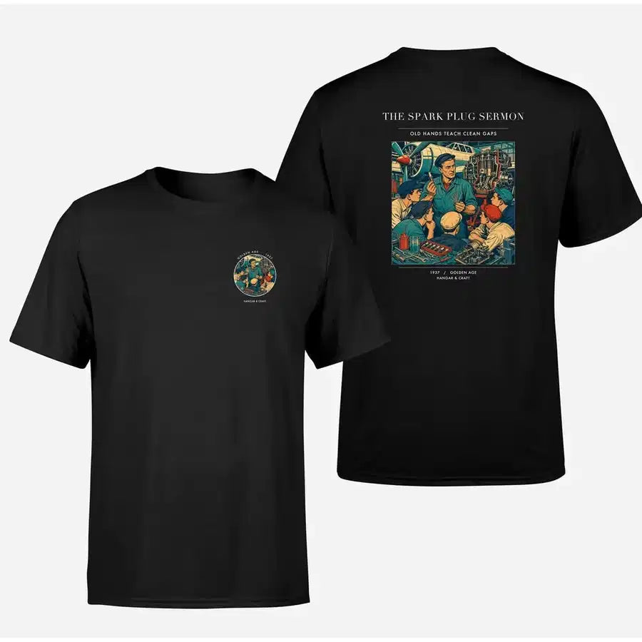 VINTAGE G4264 - The Spark Plug Sermon - Double-Side T-Shirt design on black double side t shirt