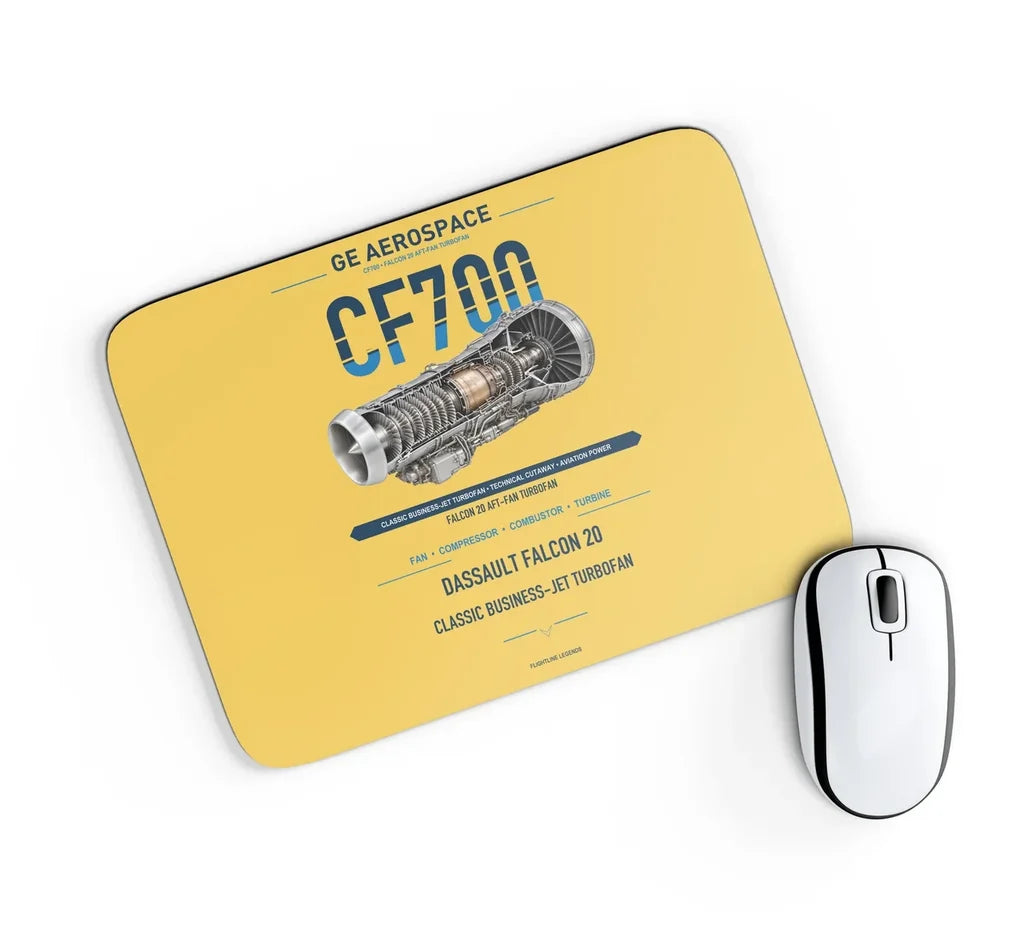 CF700 design on yellow rectangle mouse pad