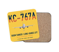 Thumbnail for Boeing KC-767A design on yellow 1 piece coaster