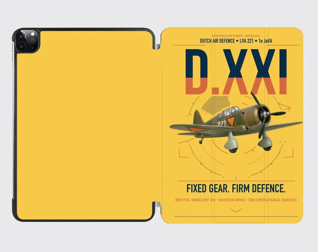 Fokker D.XXI — Dutch LVA aircraft 221 design on yellow ipad tablet case