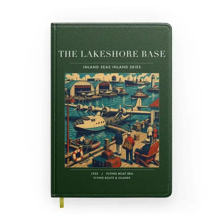 VINTAGE G4071 - The Lakeshore Base - Designed Notebooks design on darkgreen