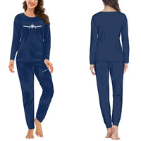 Thumbnail for Piper PA28 Silhouette Plane women pajamas - Dark Blue