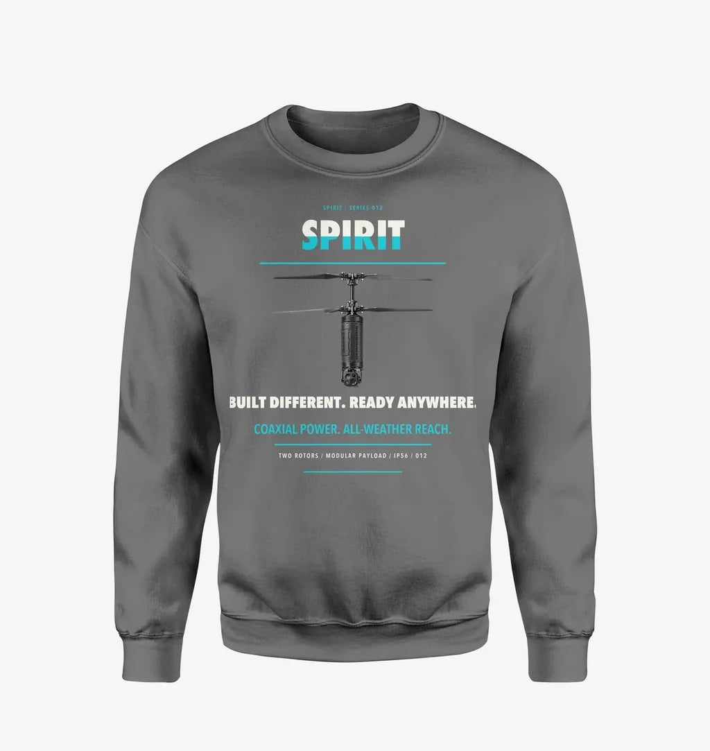 Ascent AeroSystems Spirit design on gray sweatshirt