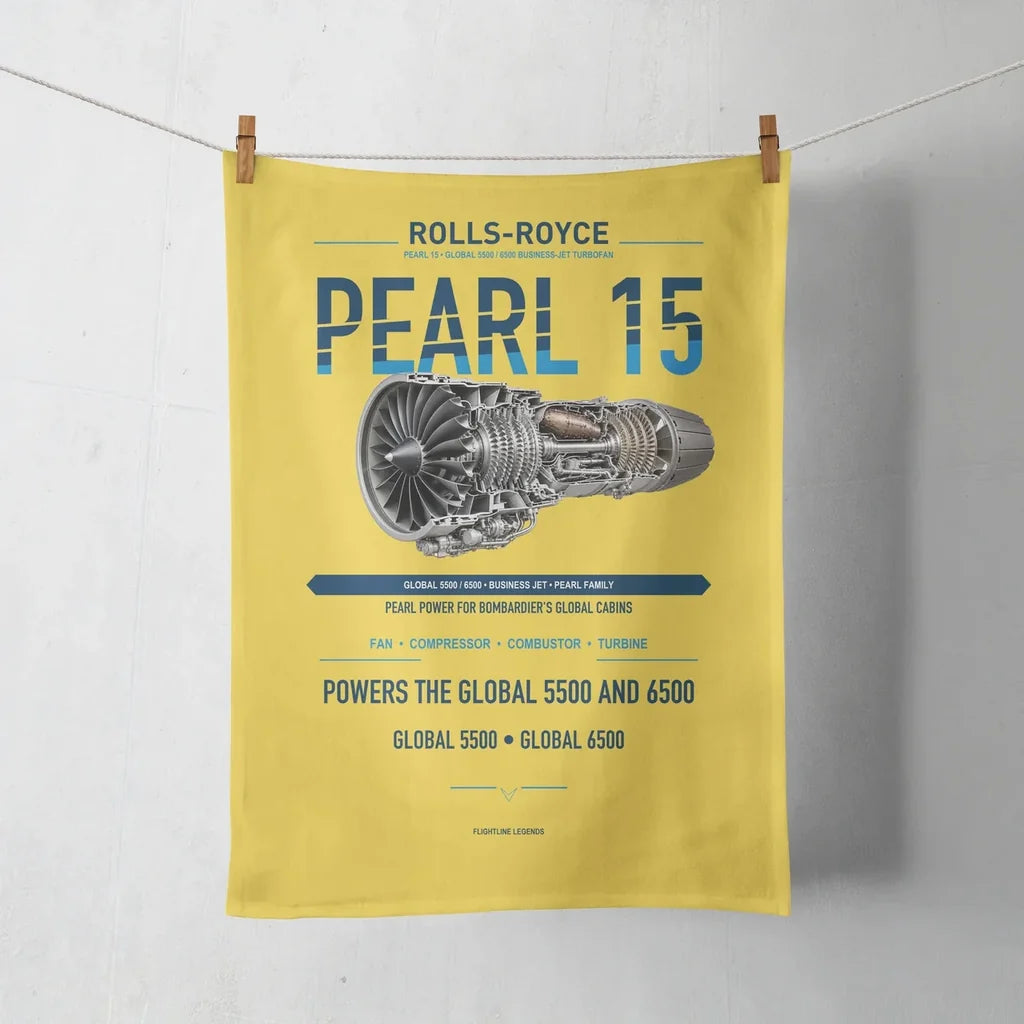 PEARL 15 design on yellow towel