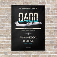 Thumbnail for De Havilland Dash 8-400 vertical canvas print - framed - black background