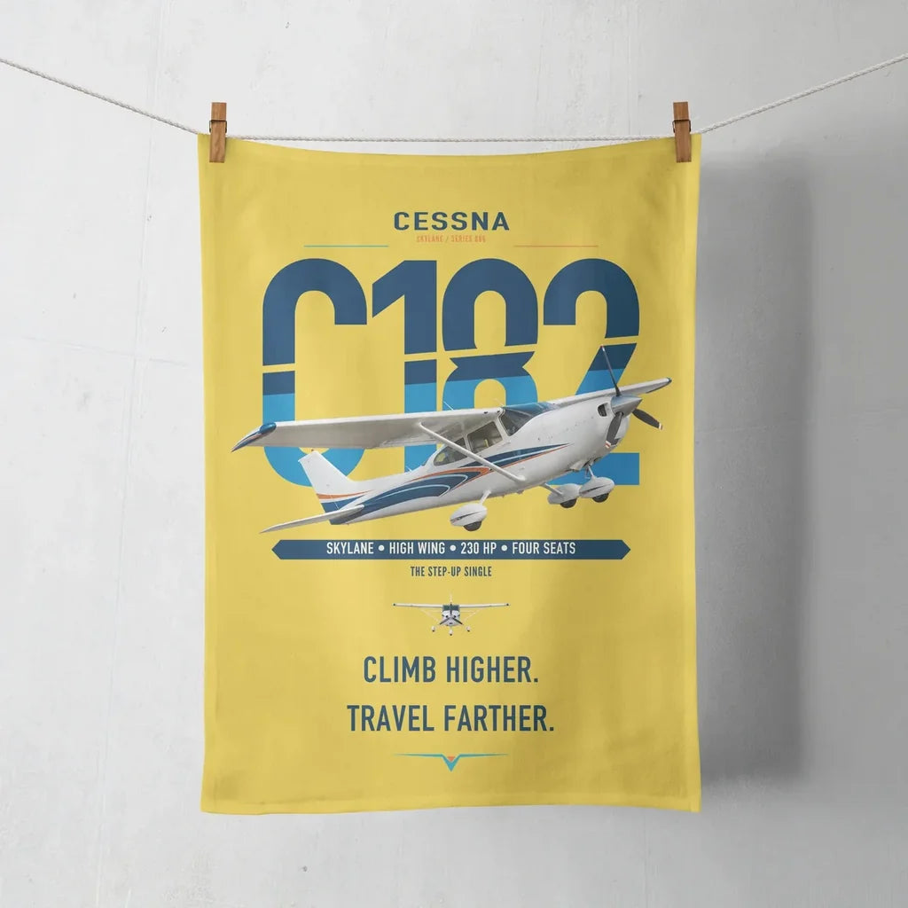 Cessna 182 Skylane design on yellow towel