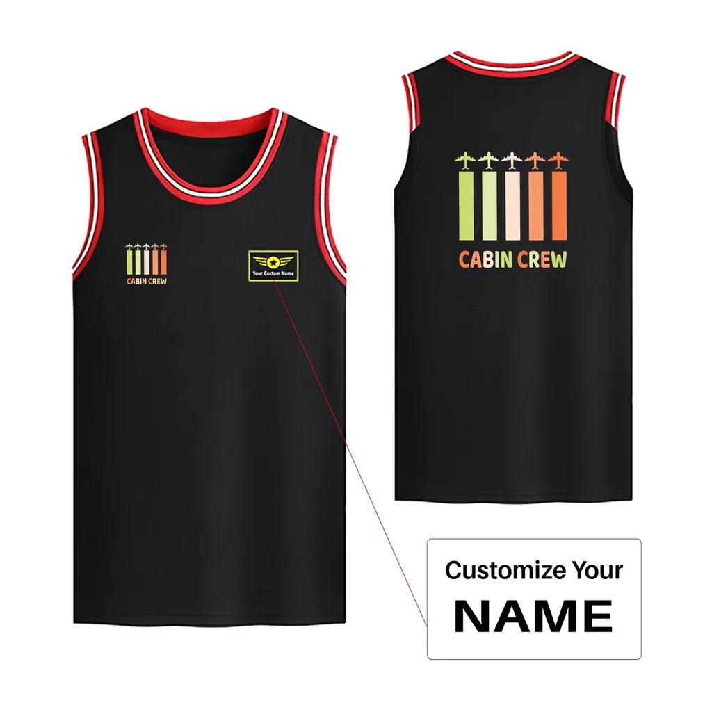 Customisable Colourful Cabin Crew Basketball Print - view 3