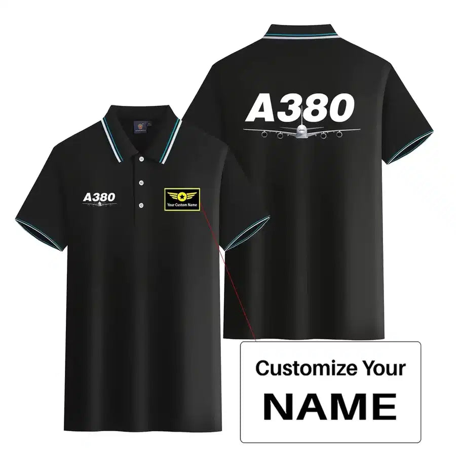Customisable Airbus A380 Polo Shirt - view 3