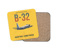 Thumbnail for B-32 Dominator design on yellow 1 piece coaster