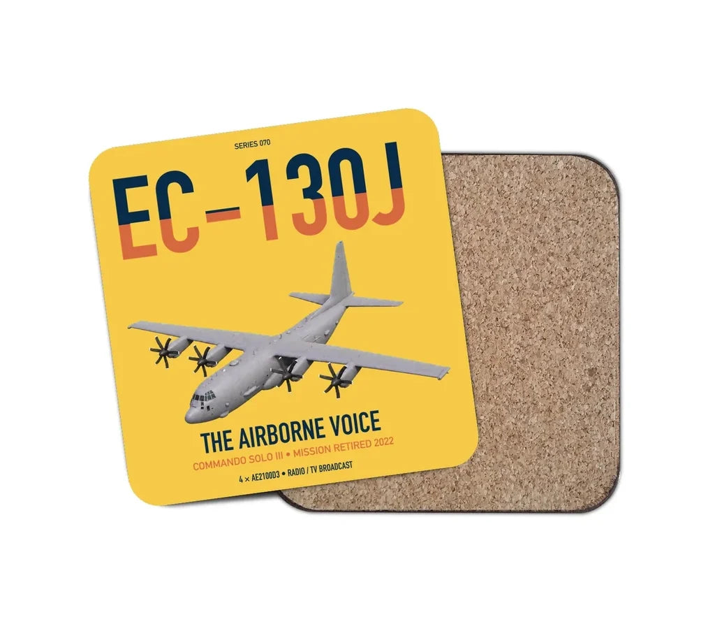 EC-130J Commando Solo III design on yellow 1 piece coaster