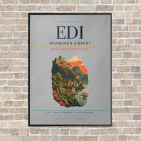 Thumbnail for Edinburgh Airport EDI - Canvas Framed - Light Gray