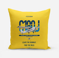 Thumbnail for Cessna 180J Skywagon design on yellow pillow