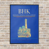 Thumbnail for Bukhara International Airport BHK - Canvas Framed - Blue