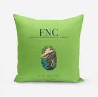 Thumbnail for Madeira Cristiano Ronaldo Airport (FNC) design on light green pillow