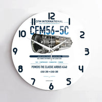 Thumbnail for CFM56-5C design on white no frame wall clock