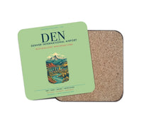 Thumbnail for Denver International Airport (DEN) design on light green 1 piece coaster