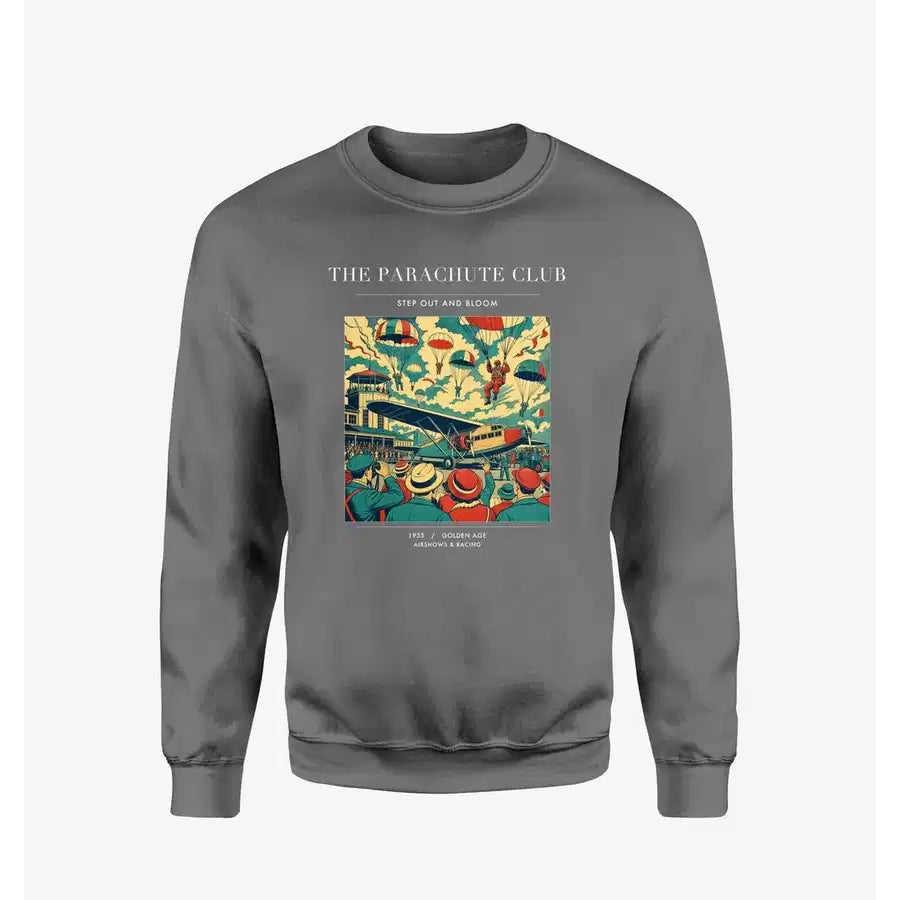 VINTAGE G4032 - The Parachute Club - Designed Sweatshirts design on gray