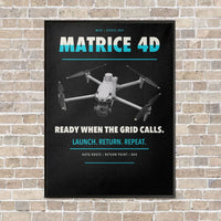 Thumbnail for DJI Matrice 4D vertical canvas print - framed - black background