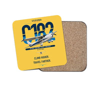 Thumbnail for Cessna 182 Skylane design on yellow 1 piece coaster
