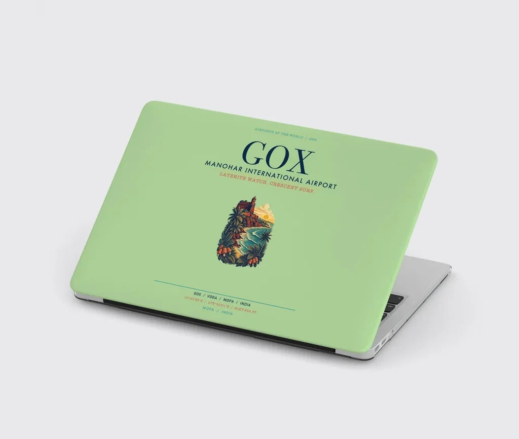 Manohar International Airport Mopa (GOX) design on light green MacBook case