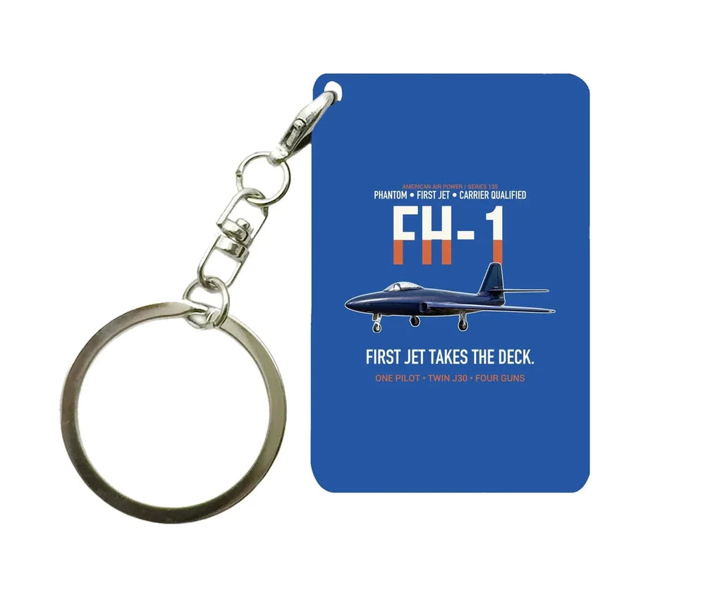 FH-1 PHANTOM Key Chain design on blue key chain