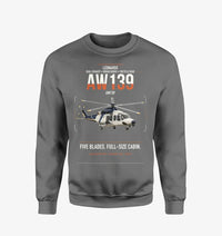Thumbnail for Leonardo AW139 design on gray sweatshirt