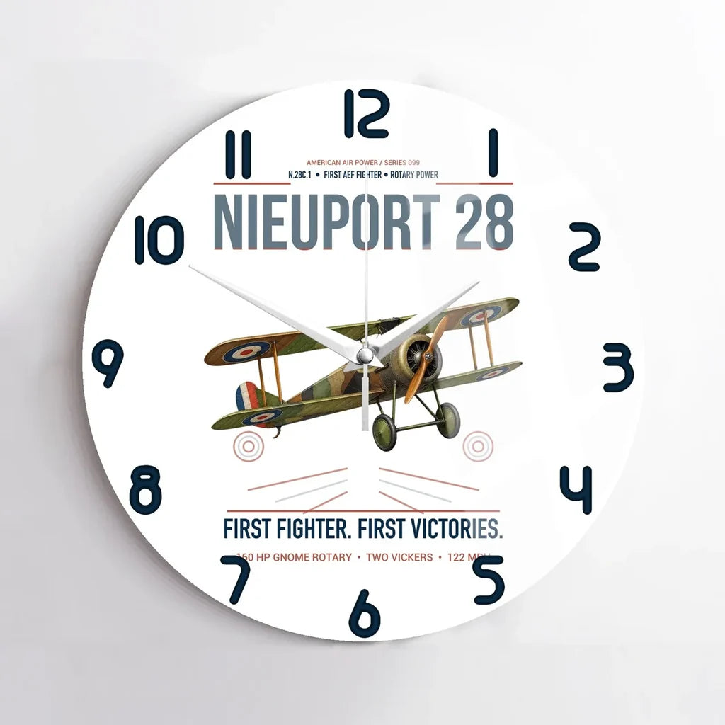 Nieuport 28C.1 design on white no frame wall clock
