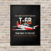 Thumbnail for T-6B Texan II Naval Aviator Training vertical canvas print - framed - black background