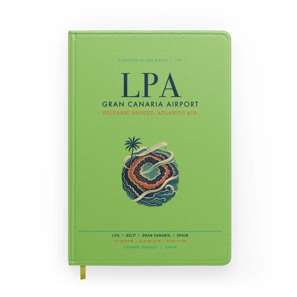 Gran Canaria Airport (LPA) design on light green notebook