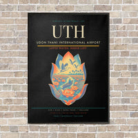 Thumbnail for Udon Thani International Airport UTH vertical canvas print - framed - black background