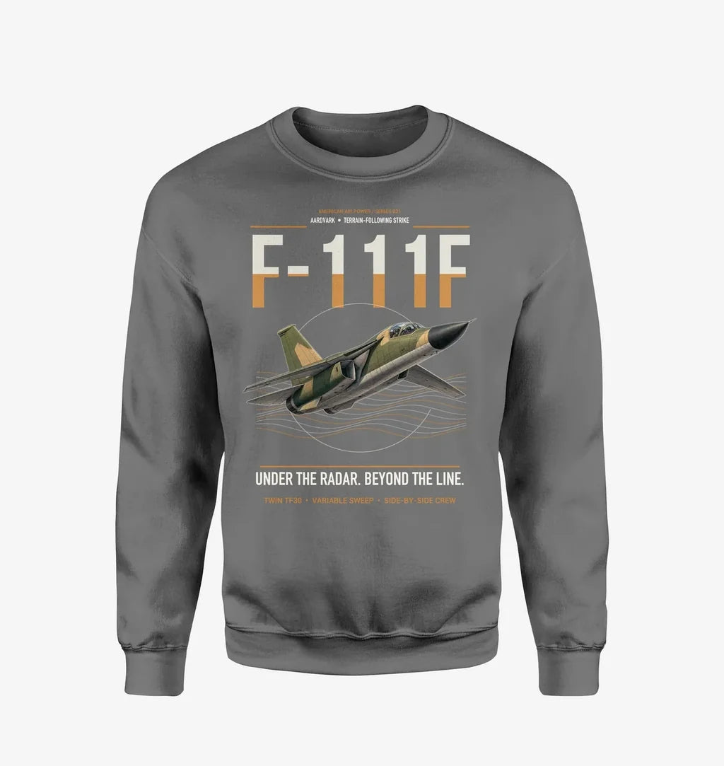 F-111F Aardvark design on gray sweatshirt