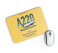 Thumbnail for Airbus A220-100 design on yellow rectangle mouse pad