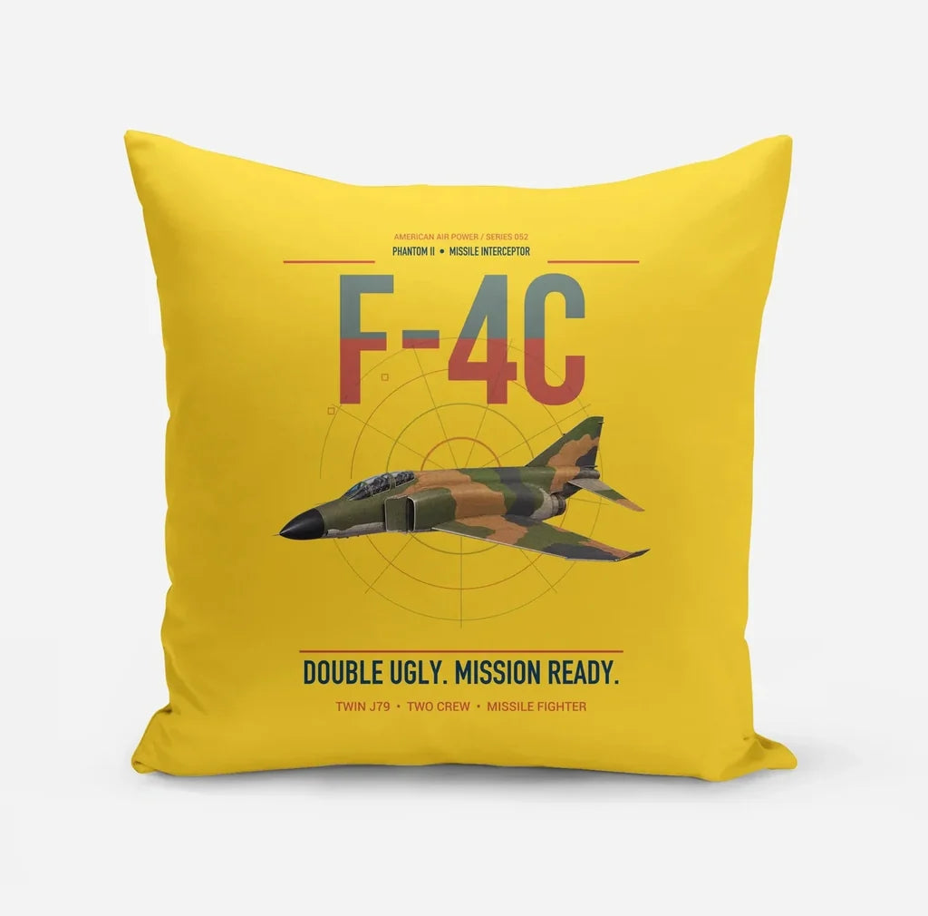 F-4C Phantom II design on yellow pillow
