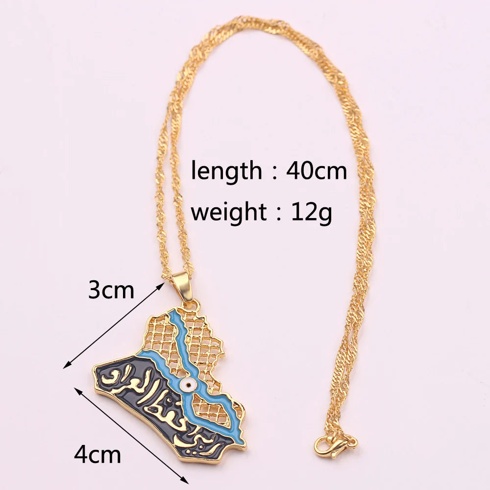 Iraq Map Flag Necklace - view 3